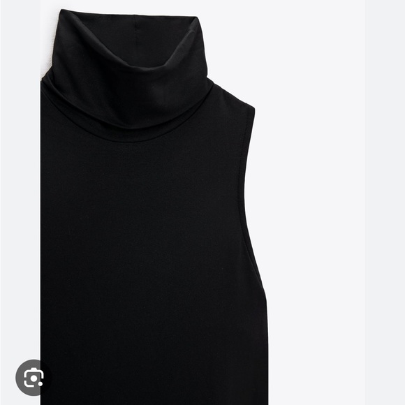 ZARA BLACK STRETCH SPANDEX TURTLENECK BODYSUIT - Picture 4 of 4